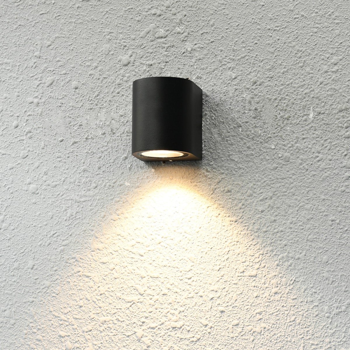 Netlighting Genta Round Outdoor Wall Down Lamp Black IP54