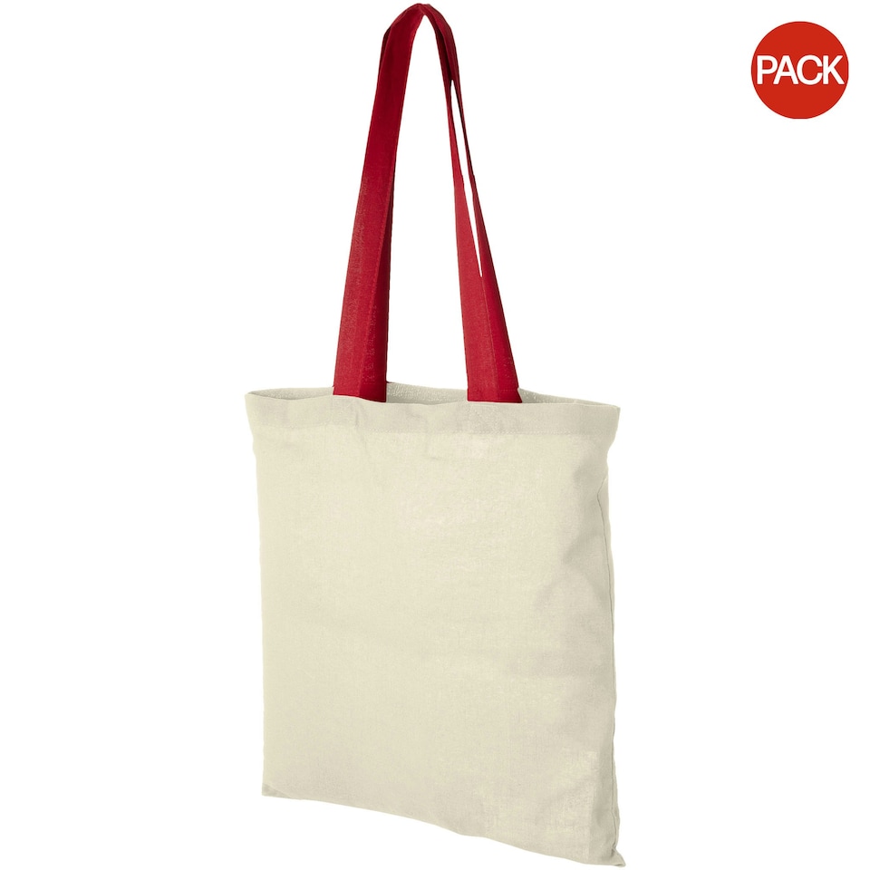 image 1 of Bullet Nevada Cotton Tote (Pack Of 2) - Natural/Red - One Size Cream