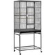image 1 of Yaheetech 136 cm Tall Mobile Large Parrot Cage w/ Stand Black