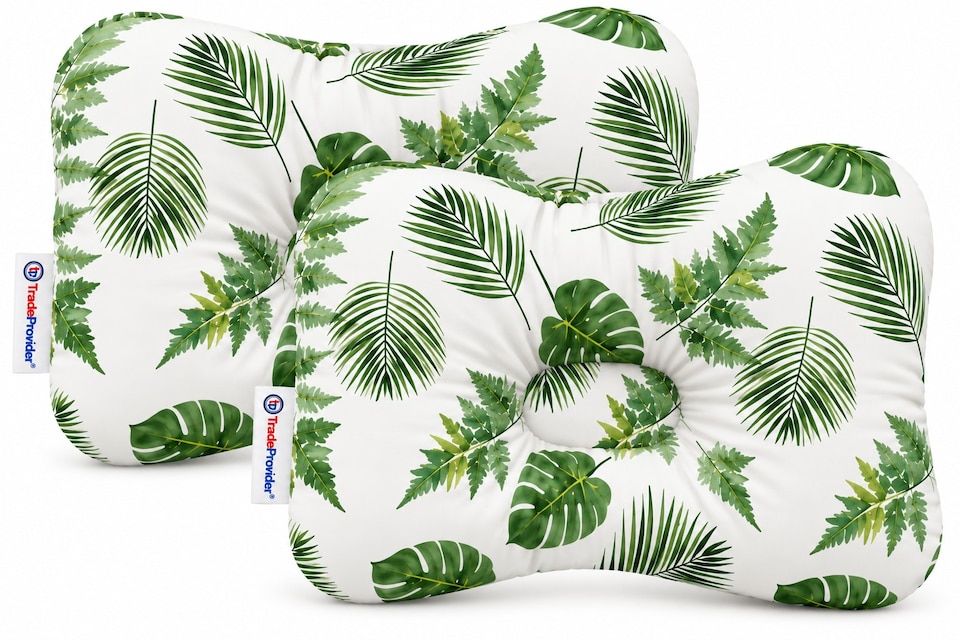 image 1 of TradeProvider® Baby Head Support Cushion for Pram, Pushchair, Stroller, Newborn Travel Headrest  (2 pack)- Tropical Breeze Collection