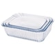 image 7 of Argon Tableware 3pc Optical Rectangular Glass Cake Dish Set - 3 Sizes | Clear | Clear | 3 Sizes