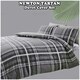 image 6 of Newton Tartan Check Duvet Cover Set Reversible Polycotton Beddings Grey | Double