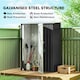 image 3 of Outsunny Outdoor Storage Shed Steel Garden Shed w/ Lockable Door Dark Grey