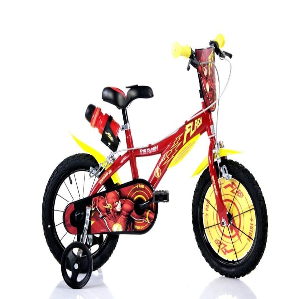 Dino Flash Kids 14" Wheel Bike - Red/Yellow