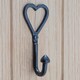 image 6 of Hammer & Tongs Single Heart Hook - W40mm x H100mm - Black