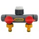 image 2 of Hozelock 2 Way Tap Multi Hose Pipe Connector Watering Garden Yard & Fittings