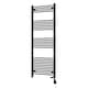 image 1 of Zennor - Black Dual Fuel Towel Rail H1600mm x W600mm Thermostatic WIFI - Straight