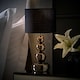 image 3 of ValueLights Chrome Table Lamp with Black Faux Silk Shade | Black