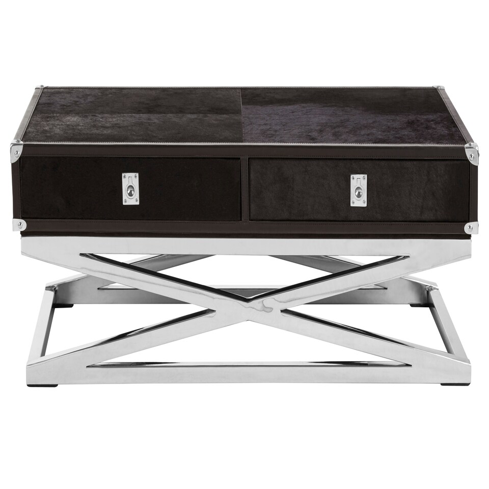 image 1 of Kensington Townhouse Hair On Hide Coffee Table Black