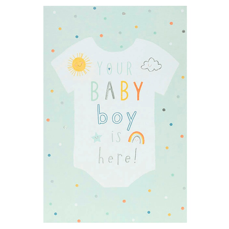 image 1 of New Baby Boy Congratulations Card for Him/Her/Friends/Parents | Outfit Design