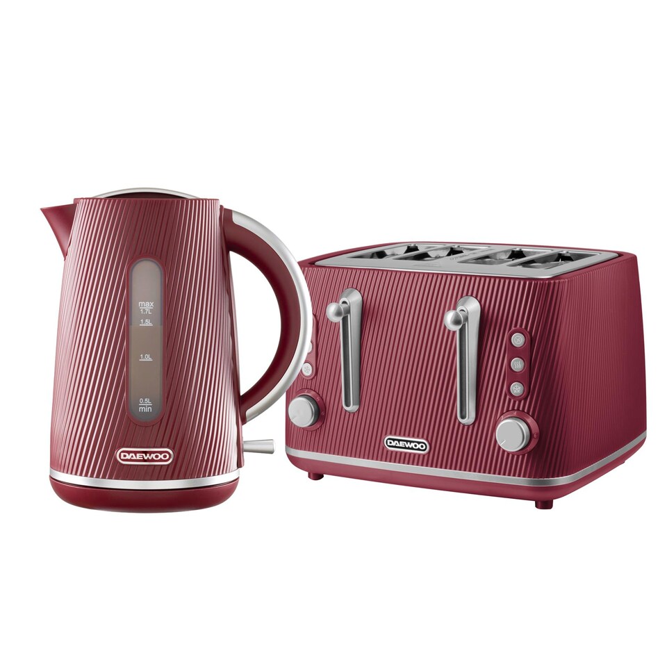 image 1 of Daewoo Cascade Matching Kettle and 4 Slice Toaster Set 1.7L 3KW