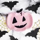 image 2 of Halloween Pink Pumpkin Shaped Paper Plates 25cm - Pack of 6