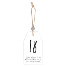 Something Different Milestone 18th Hanging Sentiment Sign - Black/White - One Size