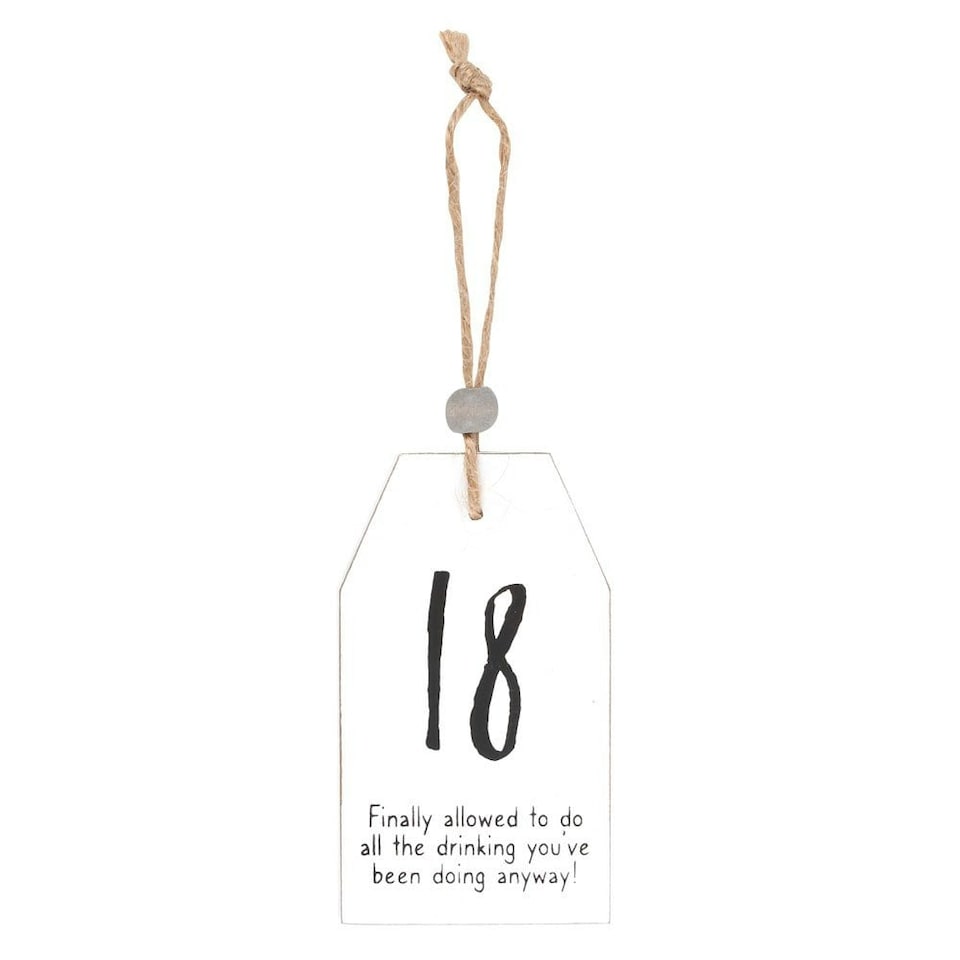 image 1 of Something Different Milestone 18th Hanging Sentiment Sign - Black/White - One Size