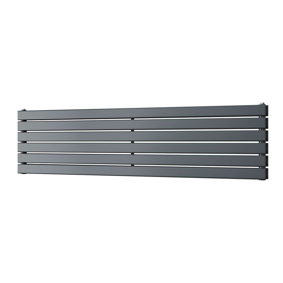 image 1 of Typhoon Axis Horizontal Double Panel Bathroom Radiator - Anthracite Grey (H) 408mm x (W) 1600mm