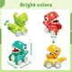 image 2 of Push and Go Dinosaur Car Toy Set 4PCS Mini Dino Vehicles for Toddlers Pull Back Cars