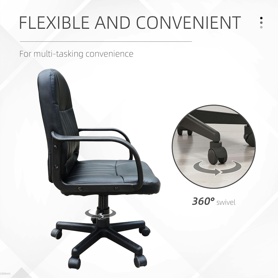 image 1 of Homcom PU Leather Executive Swivel Chair - Black