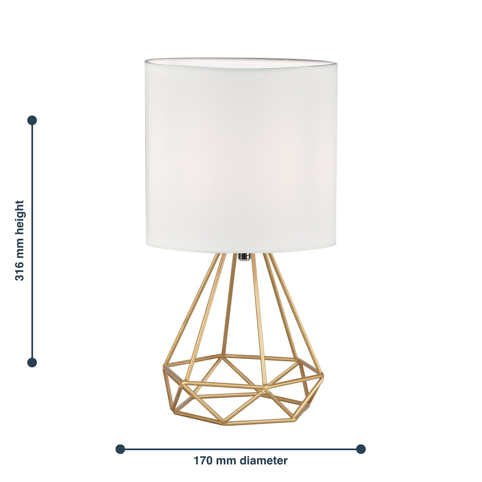 image 1 of Christie - Gold Geometric Lamp | Gold | White | Medium | 1