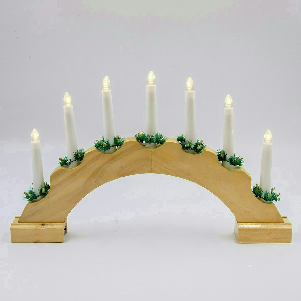 image 1 of The Christmas Workshop 70859 Wooden Arched Christmas Candle Bridge