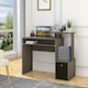 image 2 of HOMCOM Computer Desk with Sliding Keyboard Tray Storage Drawer Shelf Grey