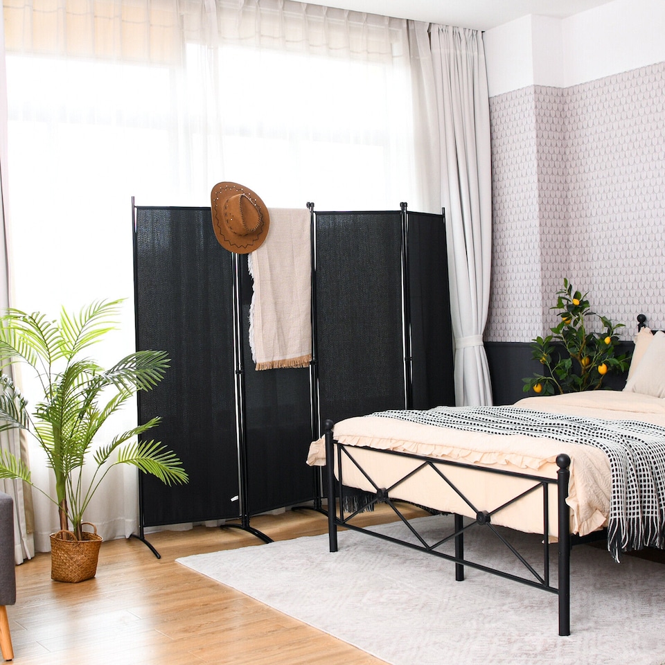 image 1 of COSTWAY 4-Panel Room Divider 173cm Folding Privacy Screen
