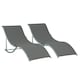 image 1 of Outsunny Set of 2 Zero Gravity Lounge Chair Recliners Sun Lounger Dark Grey