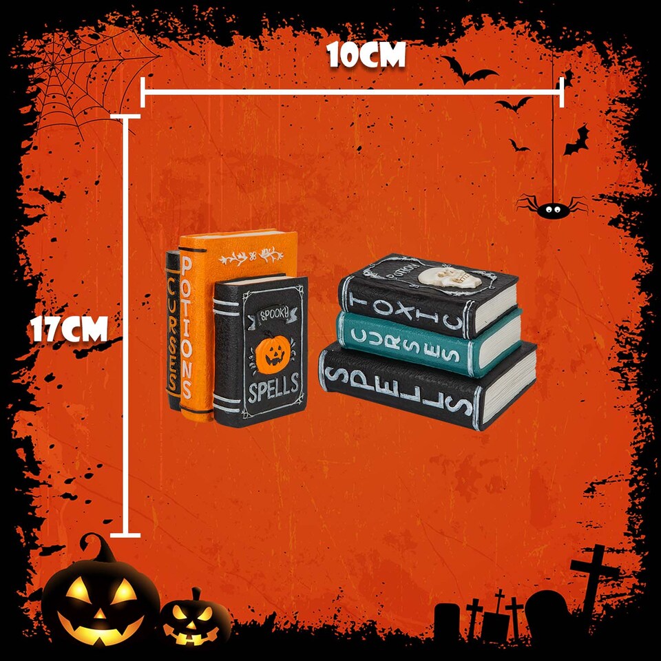 image 1 of PMS Halloween Book Stack 2-Pack - Multicoloured Pumpkin & Skull