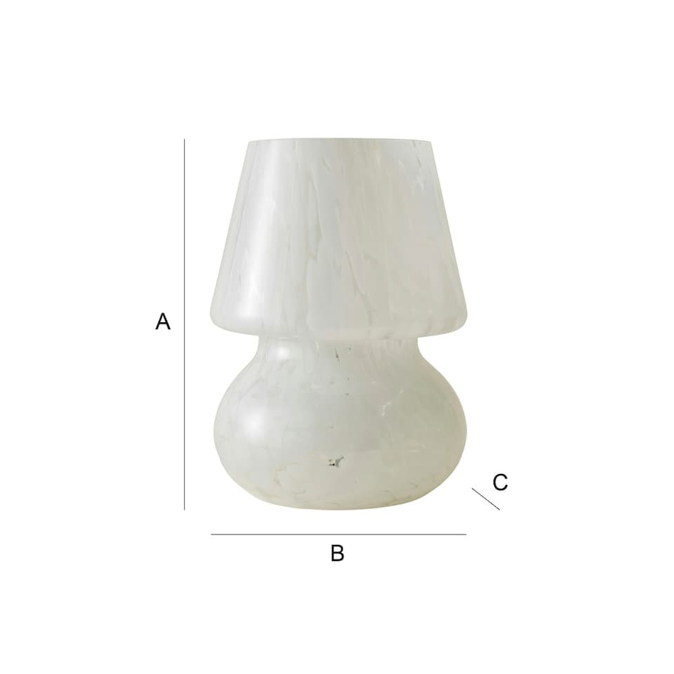 image 1 of ValueLights Beau White Confetti Glass Table Lamp Tapered Lampshade Bedside Light - Bulb Included