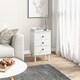 image 8 of HOMCOM Bedside Table Set of 2, Bedside Cabinet with 3 Drawers, Modern Sofa Side Table, Nightstand for Bedroom, 40x30x64cm, White