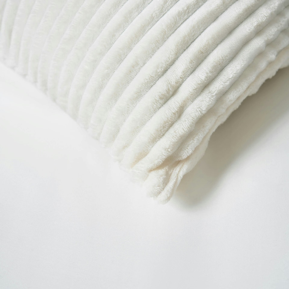 image 1 of BHS Luxury Ribbon Velvet Cushion, Cream