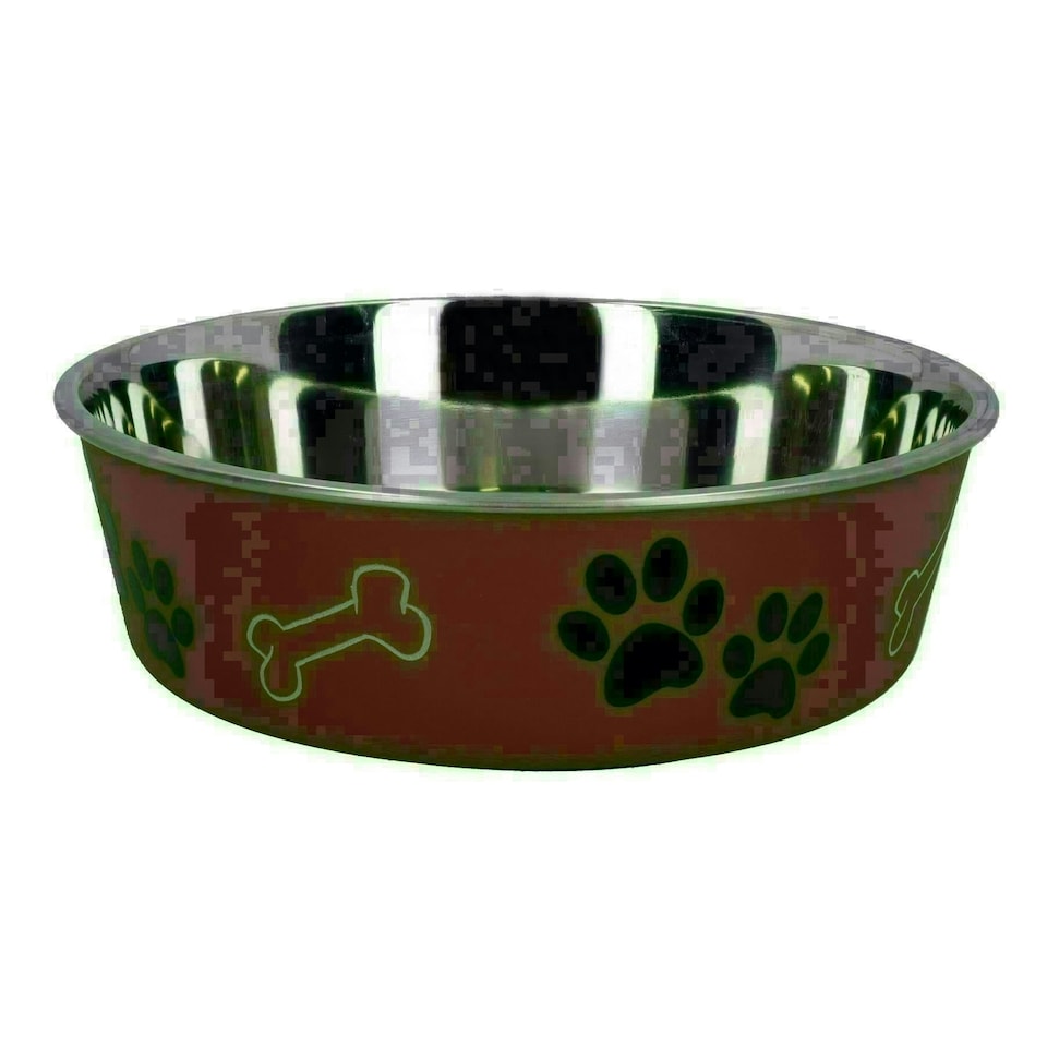 image 1 of 2 Medium Stainless-Steel Copper Bella Bowl Dog Puppy Feeding Food Water Bowl Silver