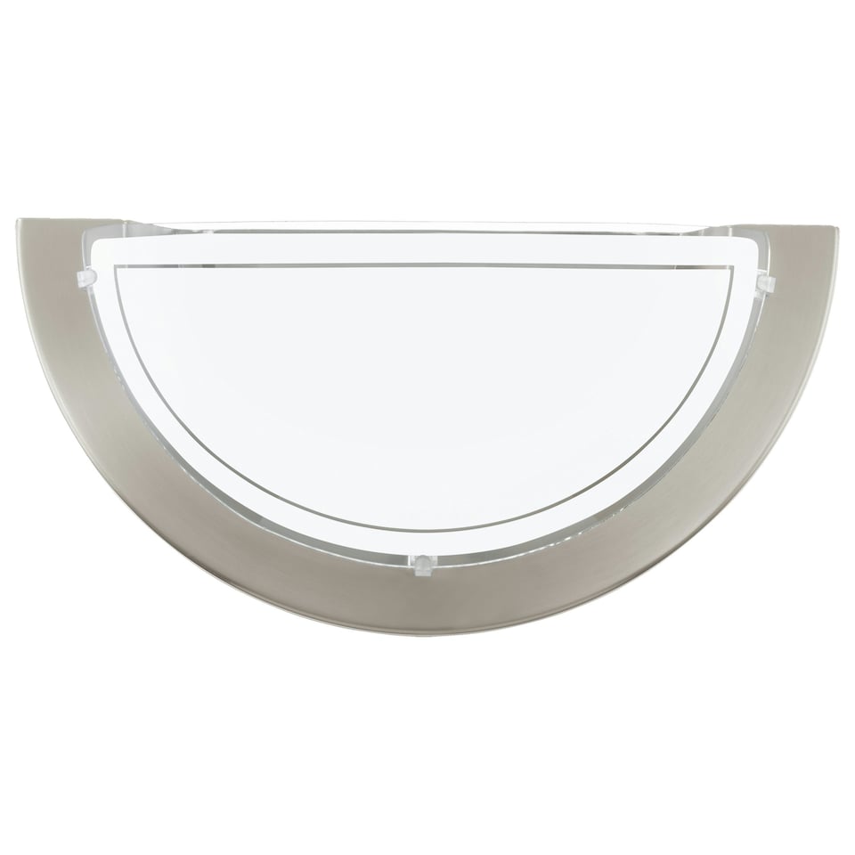 image 1 of EGLO Planet 1 Semi-Circular Steel Matte Nickel Wall Light White