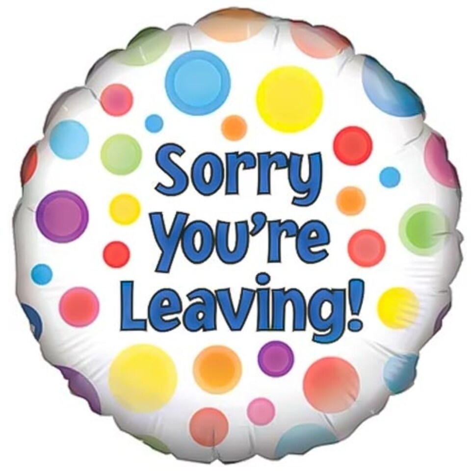 Sorry You're Leaving Round Foil Helium Balloon 46cm / 18 in