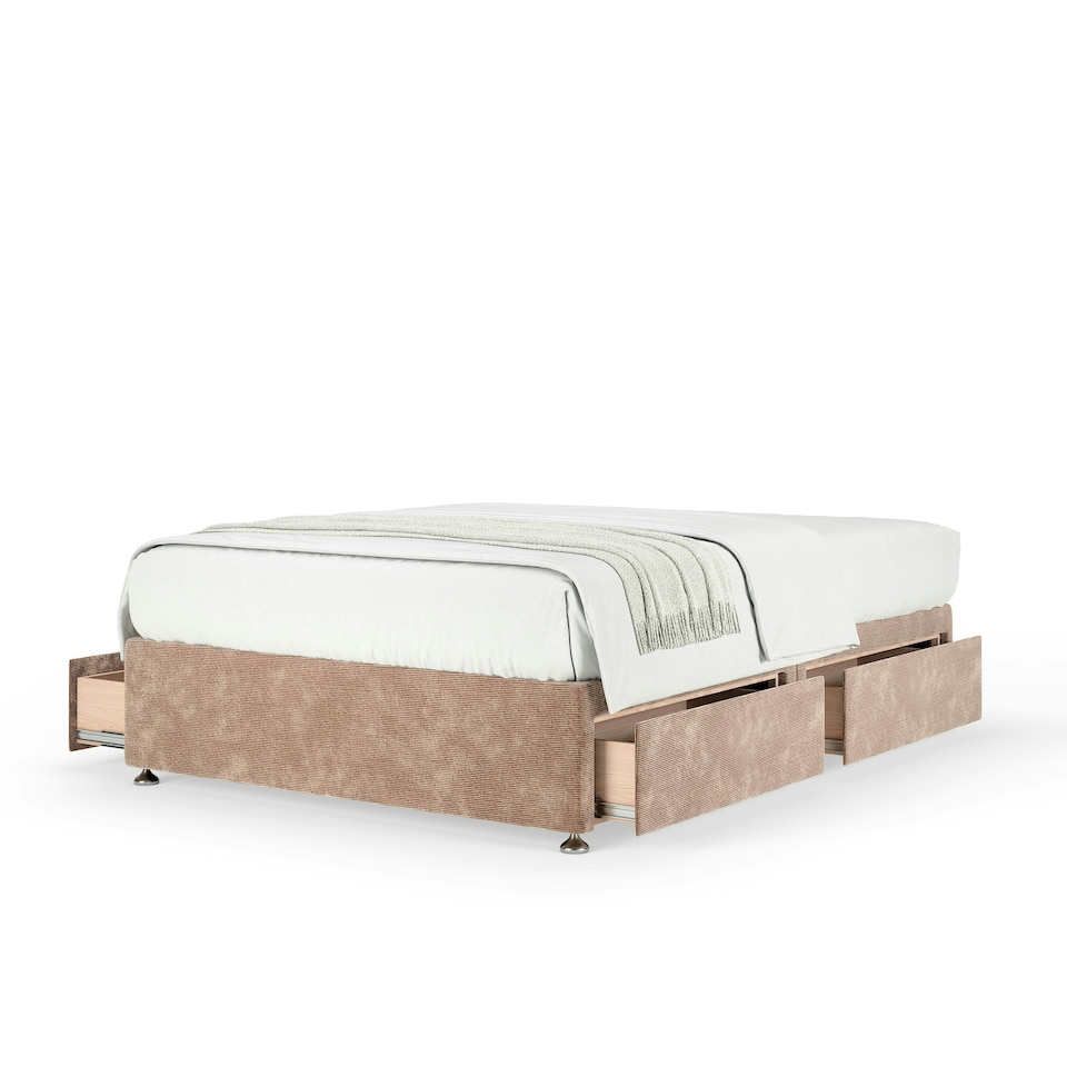 image 1 of Memory Maestro Memory Foam Mink Chenille 4 Drawer Divan Set King Size