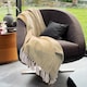 image 2 of Large Cotton Chevron Herringbone Sofa Throw Blanket - 150 x 200cm | Yellow | Mustard | One Size | 1