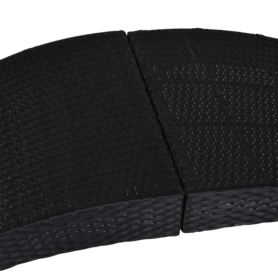 image 1 of Outsunny Garden Rattan Sun Lounger Foldable Patio Chaise Chair Black