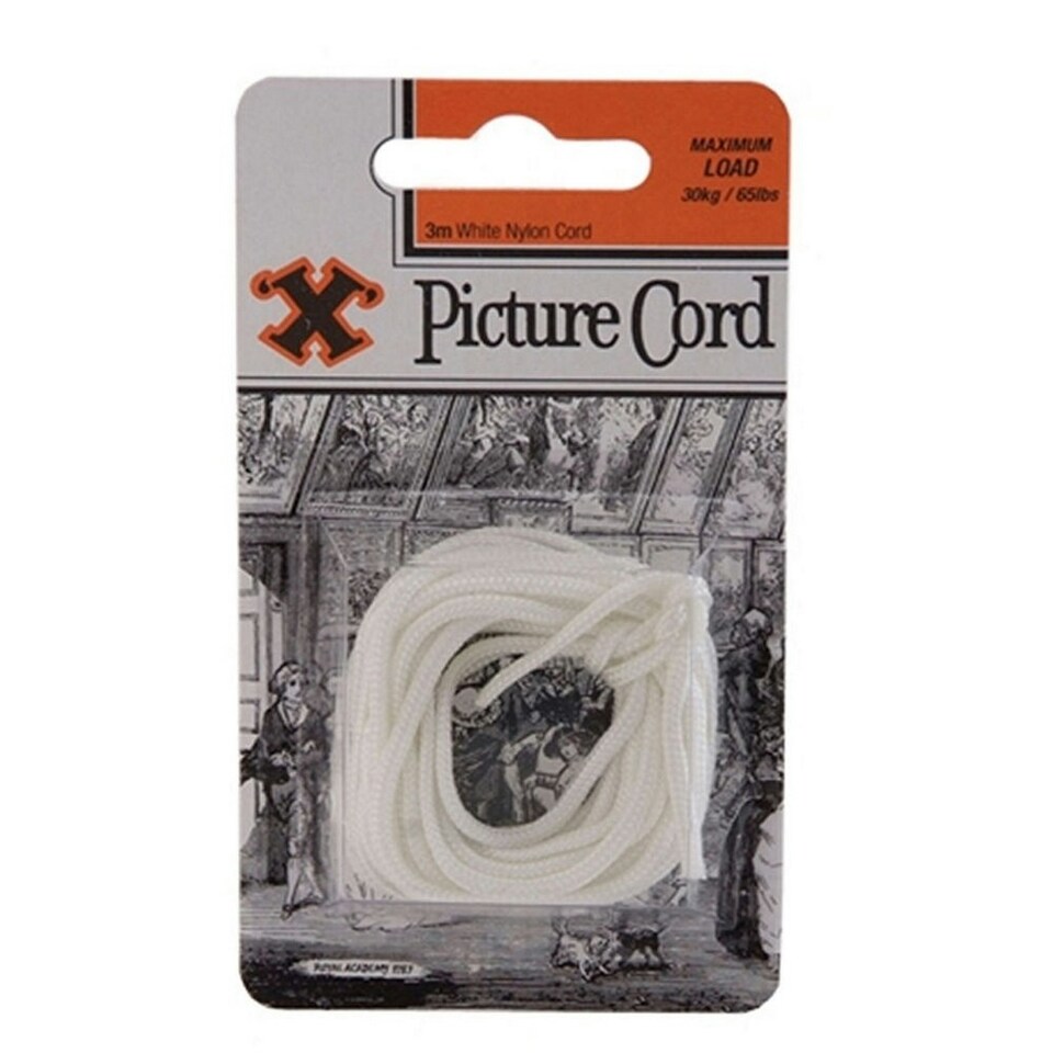 X White Picture Cord 3m Blister Pack - One Colour - One Size