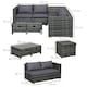 image 7 of Outsunny 4Pcs Patio Rattan Sofa Garden Furniture Set Table w/ Cushions Grey