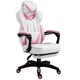 image 1 of Vinsetto Computer Gaming Chair, Racing Desk Chair with Lumbar Support and Footrest, PU Leather Gamer Chair with Headrest and Swivel Wheels for Home, Pink