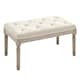 image 1 of HOMCOM Accent Bench Tufted Upholstered Foot Stool Linen-Touch Ottoman Cream