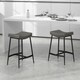 image 2 of HOMCOM Breakfast Bar Stools Set of 2 Upholstered Barstools w/ Curved Seat Grey