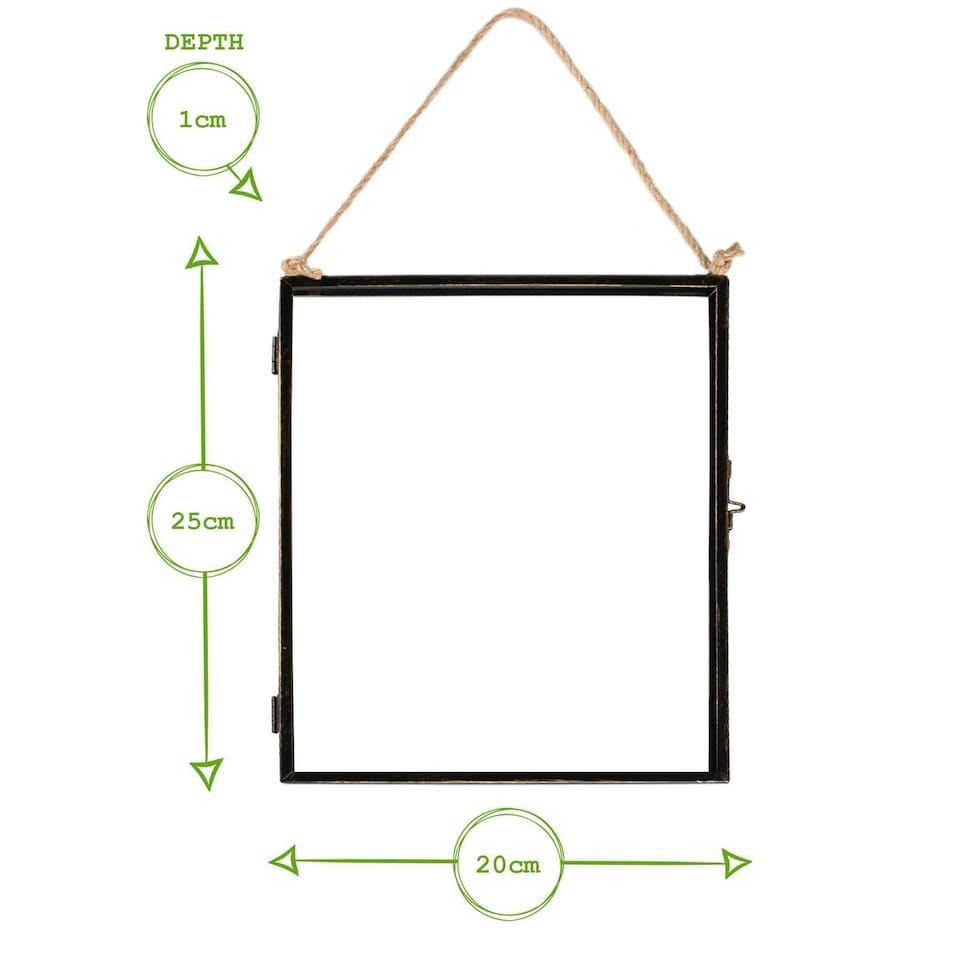 image 1 of Nicola Spring Hanging Metal Photo Frames - 8" x 10" - Black - Pack of 2 - Hanging Picture Frame Display Frame Poster Frame Picture Display Black | S