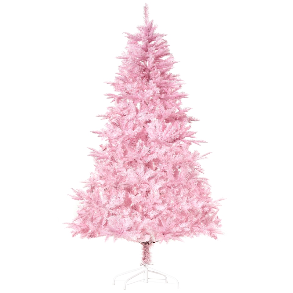 image 1 of HOMCOM 5FT Artificial Christmas Tree Holiday mas Holiday Tree Decoration with Automatic Open for Home Party, Pink