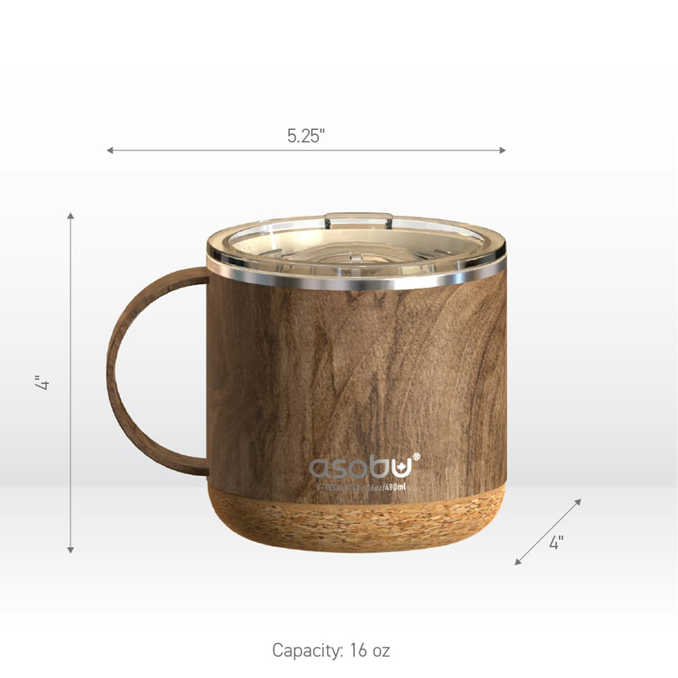image 1 of Asobu Infinite Double Wall Vacuum Insulated Mug Wood 470ml