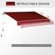 image 6 of Outsunny 2.5m x 2m Garden Patio Manual Awning Canopy w/ Winding Handle Red 
