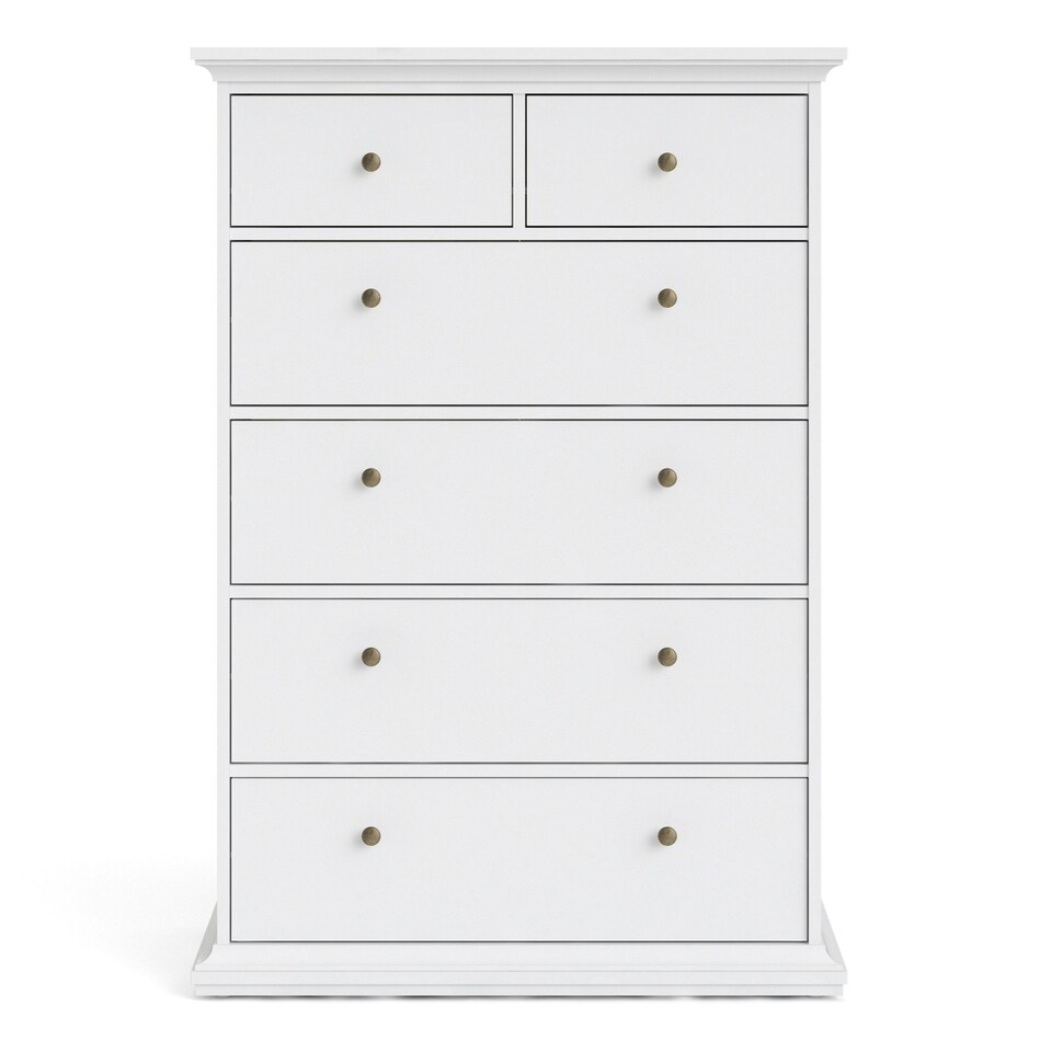 image 1 of Paris Chest of 6 Drawers in White