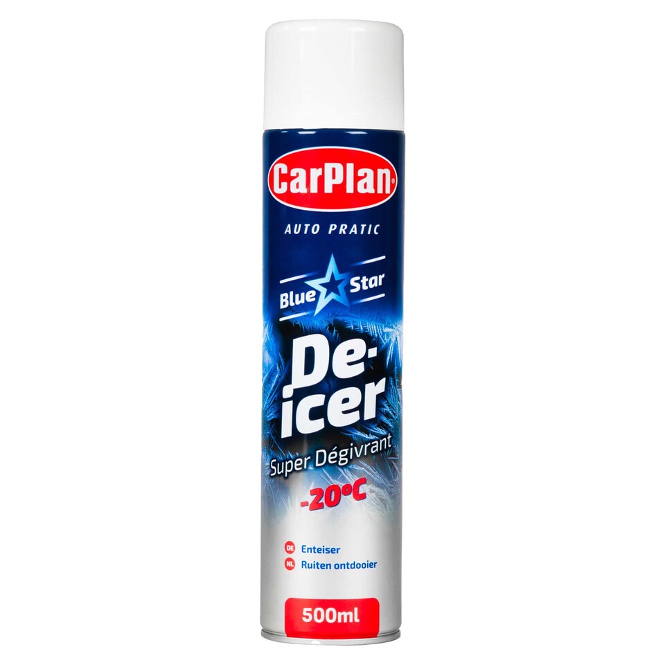 image 1 of CarPlan Blue Star De-Icer Car Windscreen Aerosol Spray Car Ice Melt 500ml