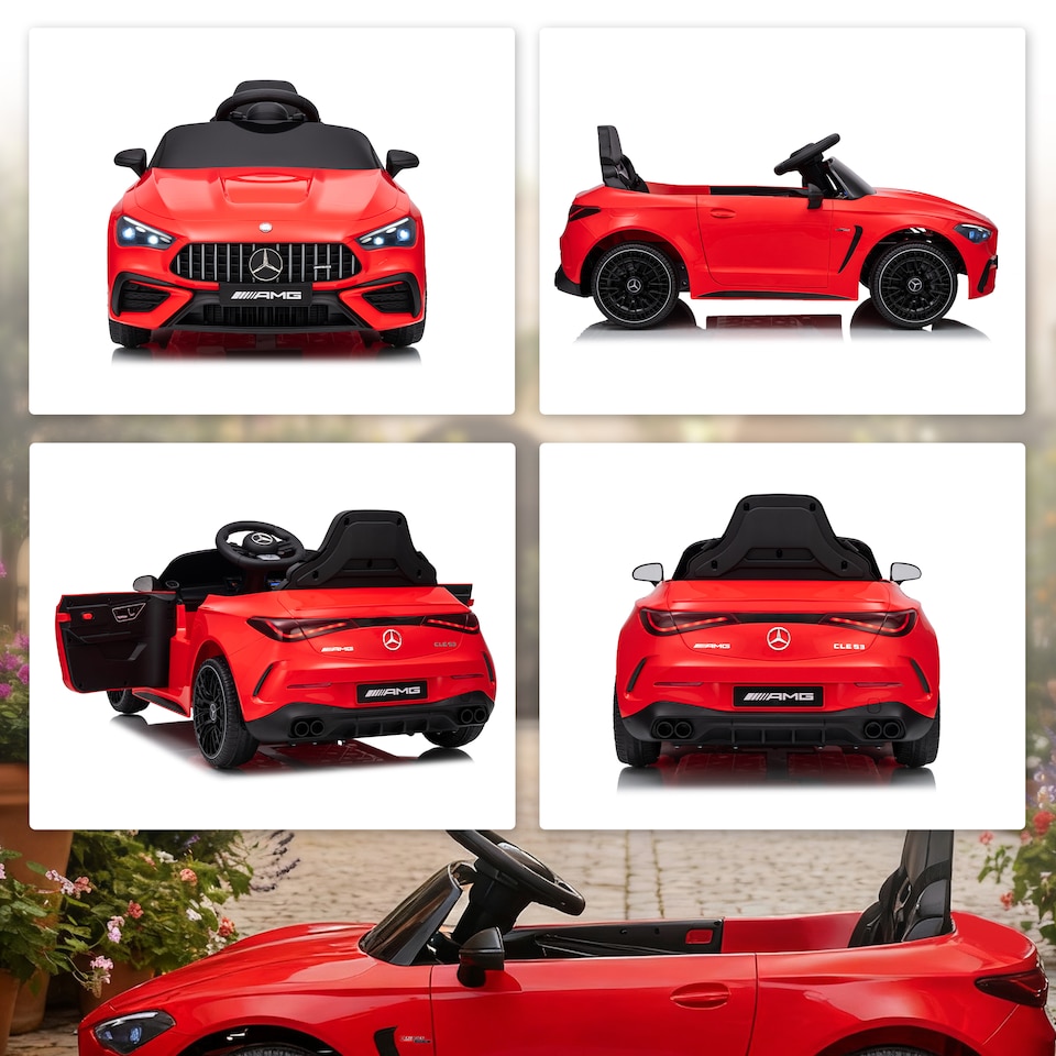 image 1 of AIYAPLAY Kids Electric Car Licensed Mercedes AMG, 12V Ride On Car, Red