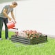 image 3 of Outsunny Raised Garden Bed Metal Garden Flower Vegetable Planter Light Grey