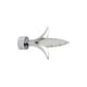 image 2 of 35mm Fixed Length Metal Curtain Pole Set Chrome Fleur de Lys Finial 380cm Silver | Silver